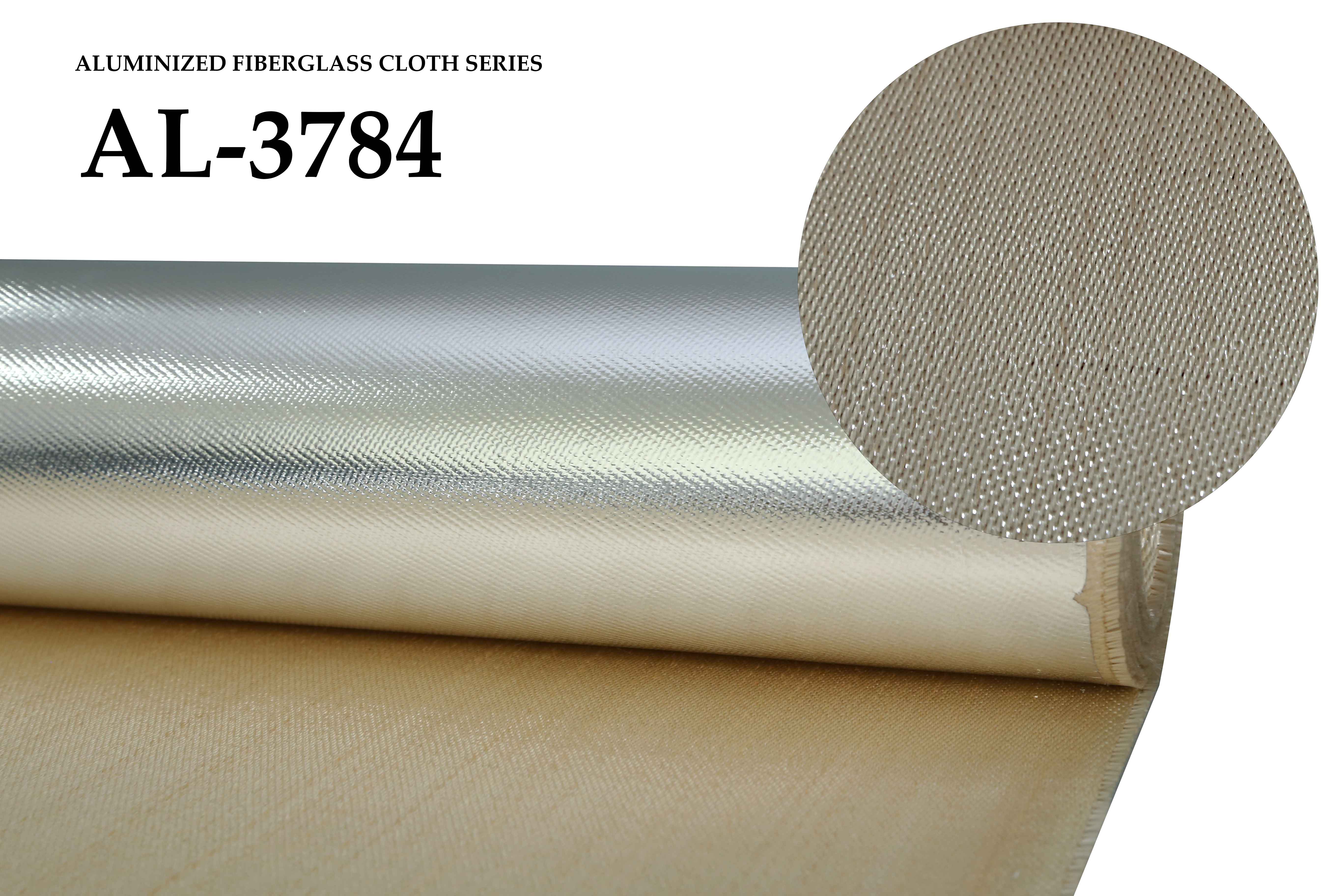 High Temp Glass fiber cloth on aluminum foil surface
